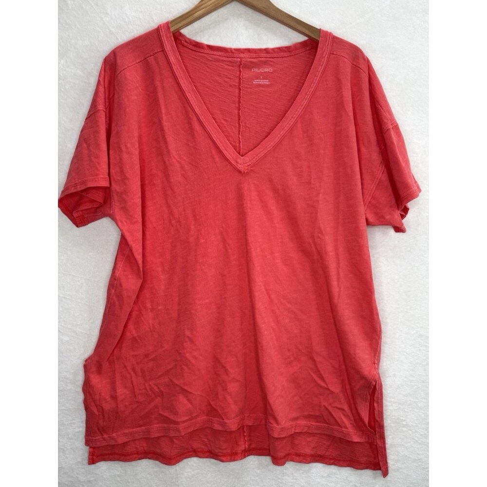 Anthropologie Pilcro Jordyn Perfect Oversized Cotton Slub Tee Size Large - Picture 2 of 7